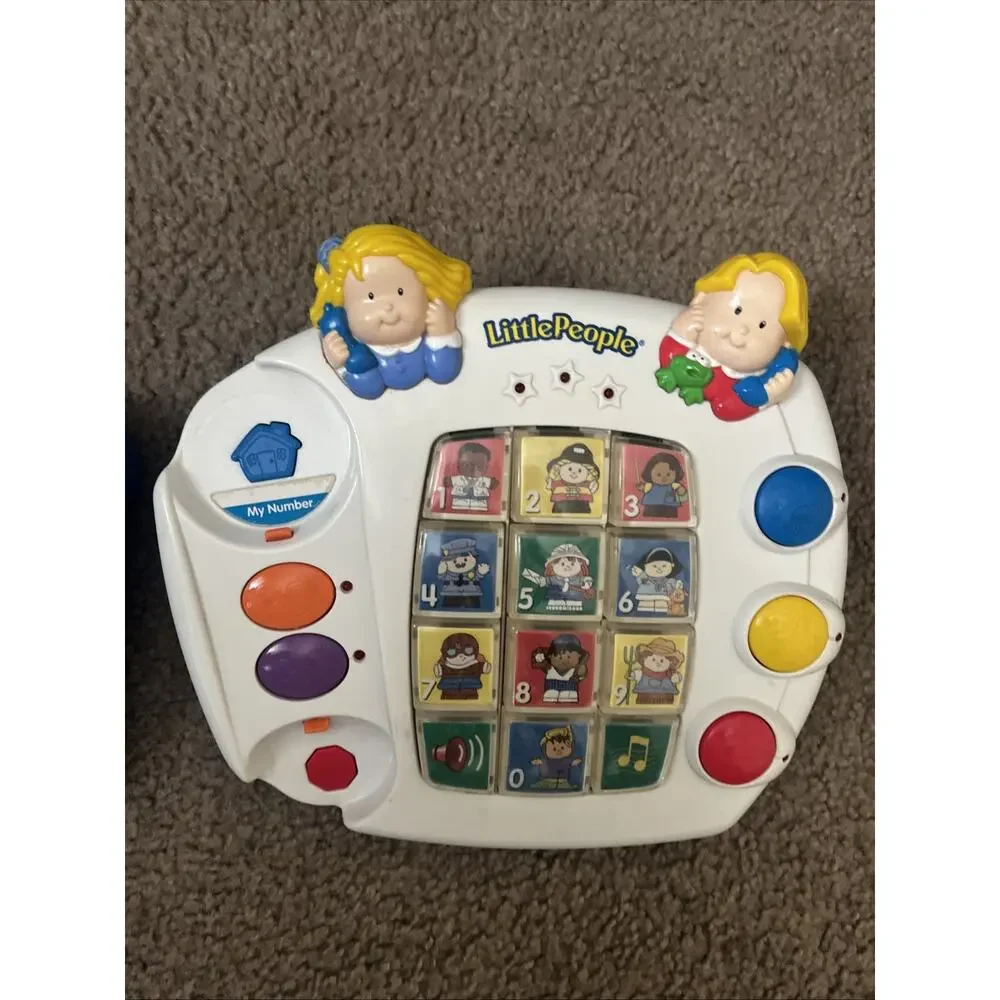 Vtg Fisher Price GROWING SMART Little People TELEPHONE Interactive Phone RARE